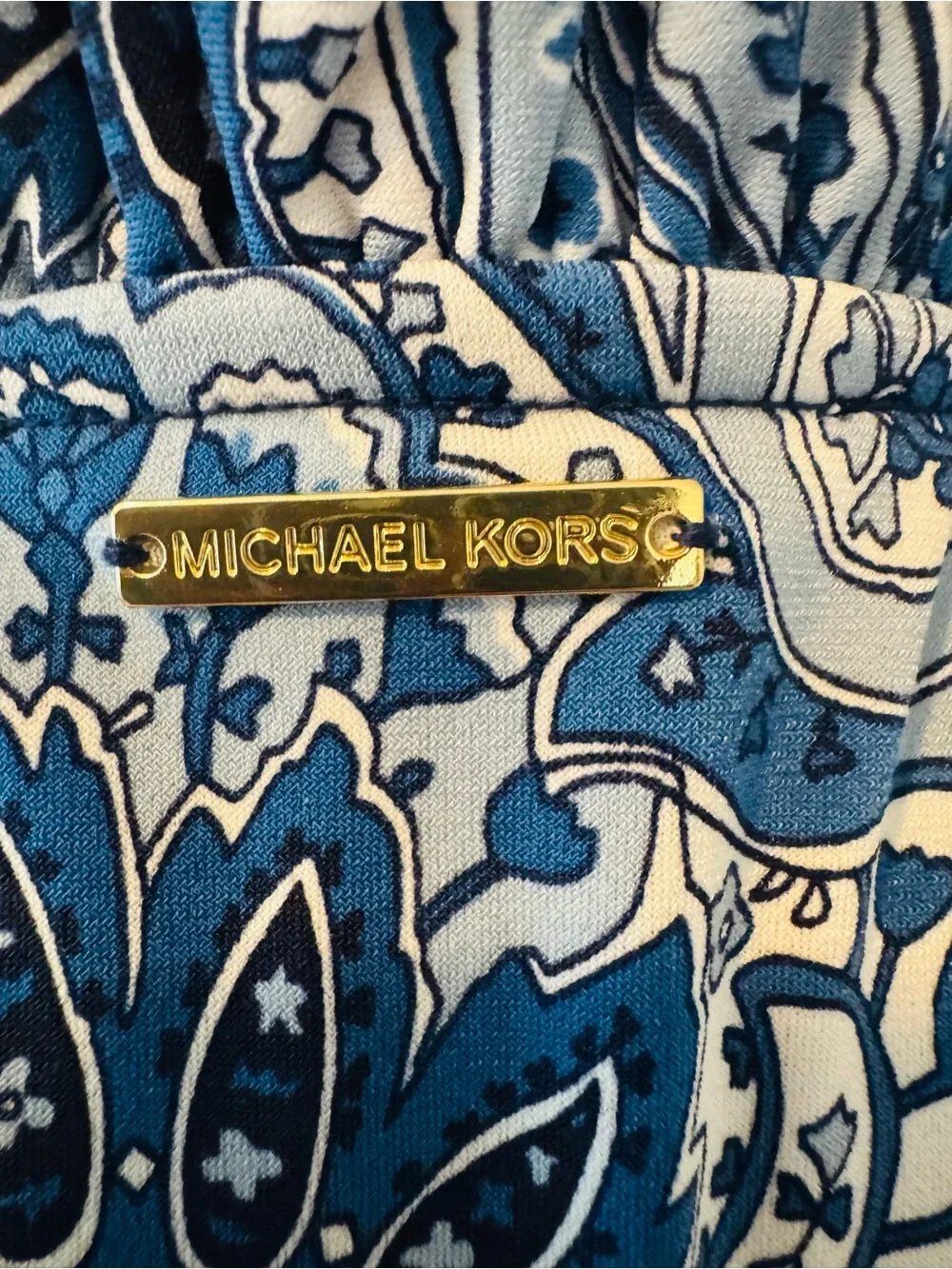 Michael Kors Blue Paisley Sleeveless V-Neck Dress